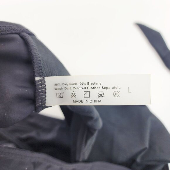 Womens Black Ruffle Bikini Set Tie-Front Top & High-Waisted Bottoms Size L - Picture 3 of 7